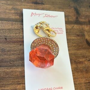 Betsey Johnson Ring Pop NWT Handbag Charm Heart Keychain
